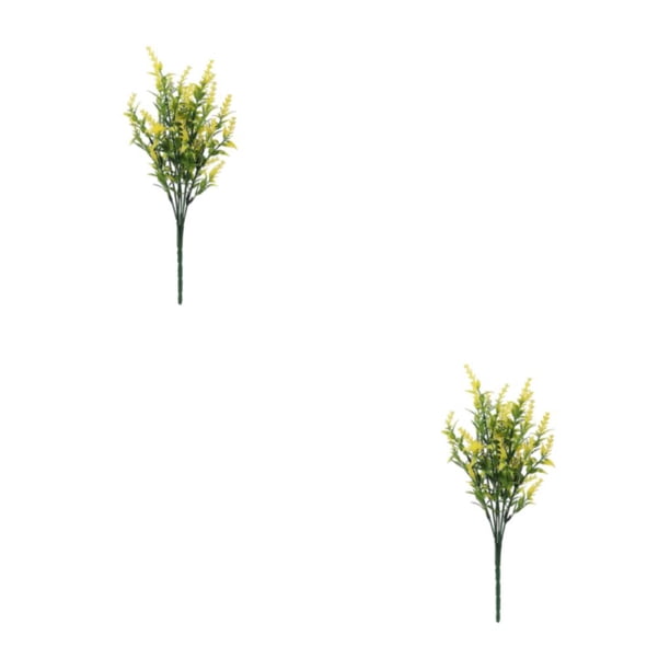 Bearachild 2 unids/set decoración del hogar de plantas artificiales de bajo mantenimiento para limpiar flores artificiales amarillo amarillo 2piezas