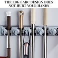thumbnail image 4 of LONGHEXINA 2 Pcs 3 & 4 Slots Broom Holder Wall Mount with Hooks for Home Cleaning Supplies, 4 of 7