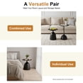 thumbnail image 4 of Miumaeov Nesting Tables Set of 2, Round Metal Side Table with 16.9 & 23.6 Inch Height, Black Coffee Table Set for Living Room Bedroom Office, 4 of 9