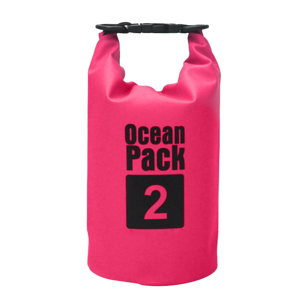 Niovtt Waterproof Dry Bag Pack Sack Swimming Kayaking River Trekking (2L Pink)