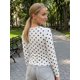 thumbnail image 5 of Blusas de mujer de otoño, manga larga, cuello redondo, estampado de lunares, estilo casual y corte ajustado, ideales para salir., 5 of 6