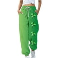 thumbnail image 1 of FAIWAD Pantalons de Jogging Imprimés Trèfle pour Femmes, Taille à Cordon, pour la Course avec Poches, 1 of 4
