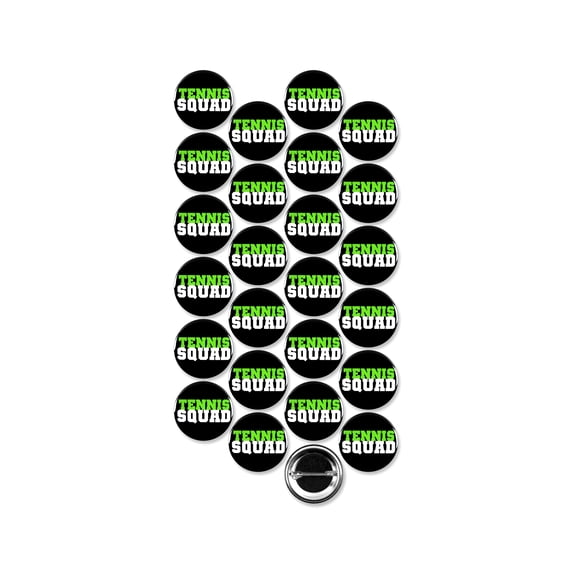 25 Pack - Tennis Squad Sports Pinback Buttons - 1.5 Inch