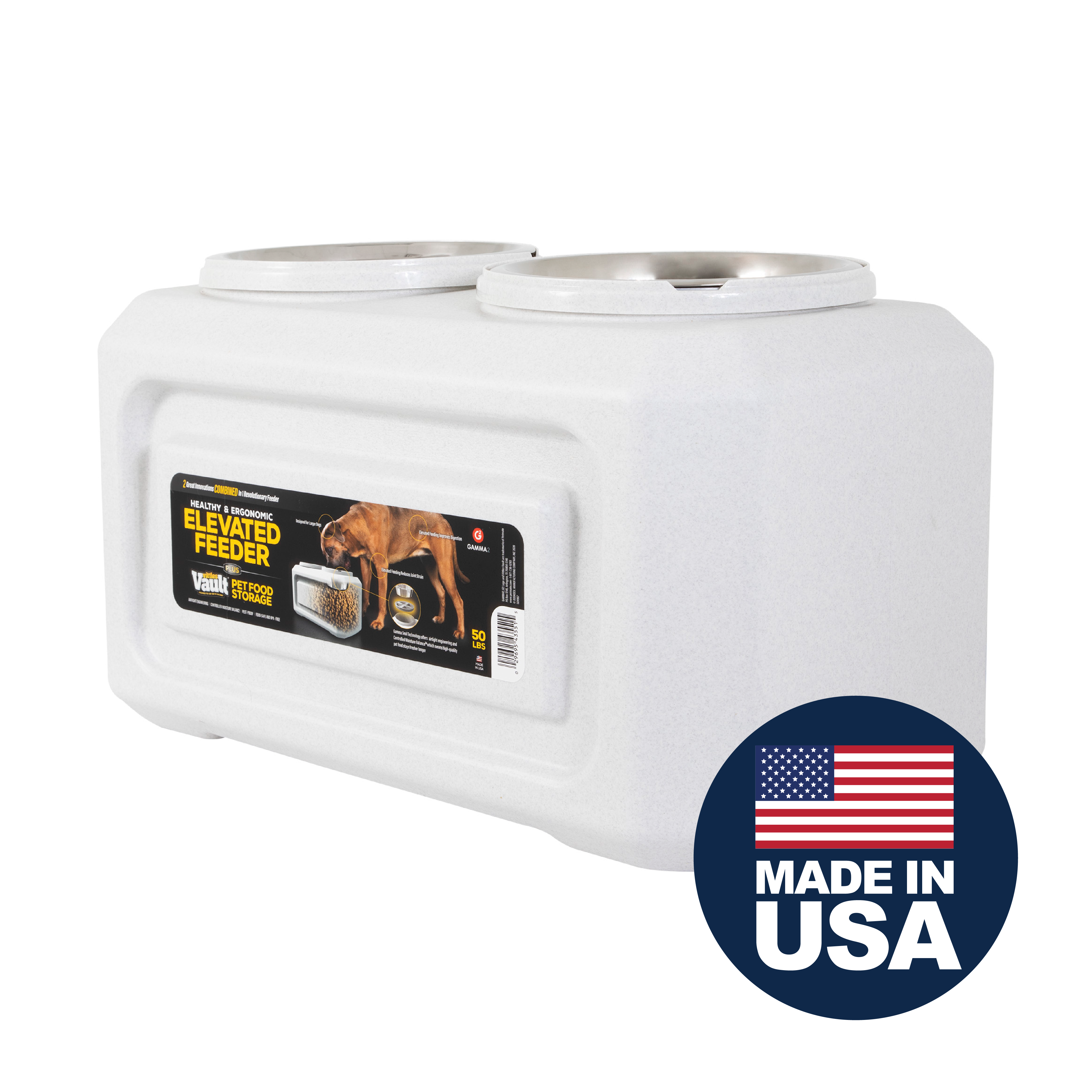 Gamma2 Vittles Vault Elevated Bowls with 50 lb Storage photo 3