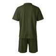thumbnail image 7 of CIENVNSTG Mens Sets 2 Piece Outfits Polo Shirt Short Sleeve Beach Shorts Set Summer Loose Streetwear Sport Basic Fashion Clothing Set Green L, 7 of 7