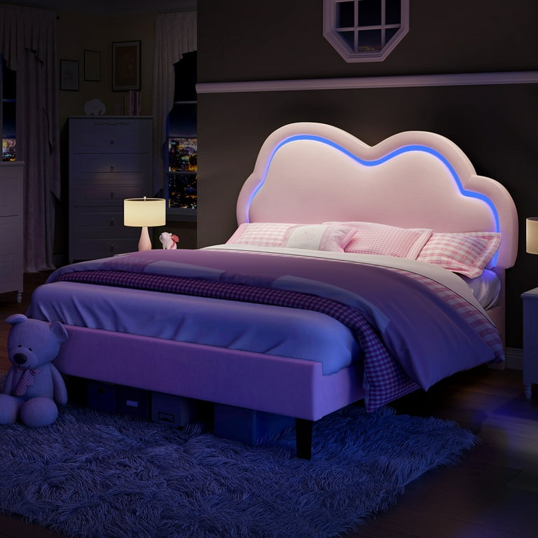 Jocisland Fullsize Bed Frame with Adjustable Cloud Headboard Jocisland Fullsize Bed Frame with Adjustable Cloud Headboard
