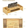 thumbnail image 4 of Bamboo Monitor Stand with Storage Compartments Ergonomic Computer Laptop Riser Small Space Organizer, 4 of 5