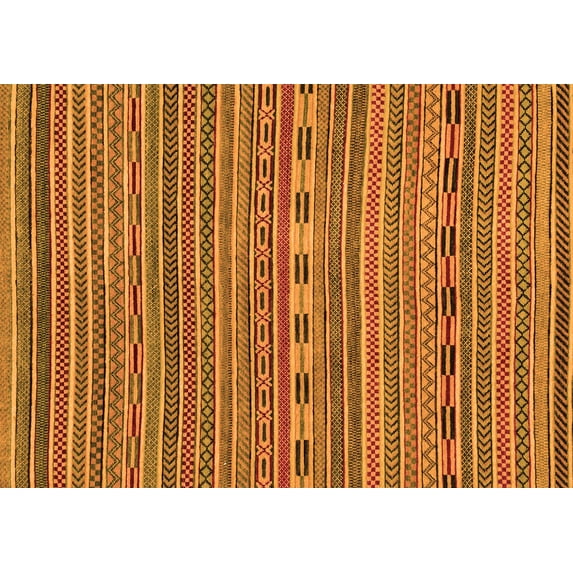 Ahgly Company Indoor Rectangle Abstract Orange Modern Area Rugs, 3' x 5'