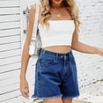 thumbnail image 6 of Lixiuxyad Denim Shorts for Women Summer New Versatile Denim Shorts Hot Pants,Blue, 6 of 6