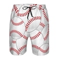thumbnail image 4 of Wukai Baseballs Print Beach Trunks with Compression Liner Swimsuit Quick Dry Beach Sports Shorts with Pocket-Large, 4 of 8
