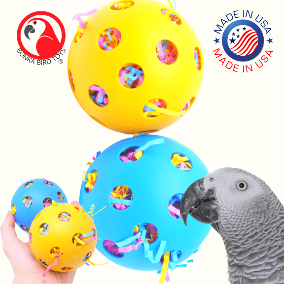 Bonka Bird Toys 2404 Pk2 Huge Stuffed Balls Foot Talon Craft Part Bird Toys