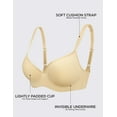 thumbnail image 4 of Deyllo Women's Full Coverage Push Up Seamless T-Shirt Bras Plus Size Padded Wired Support Bra,Nude 40D, 4 of 9