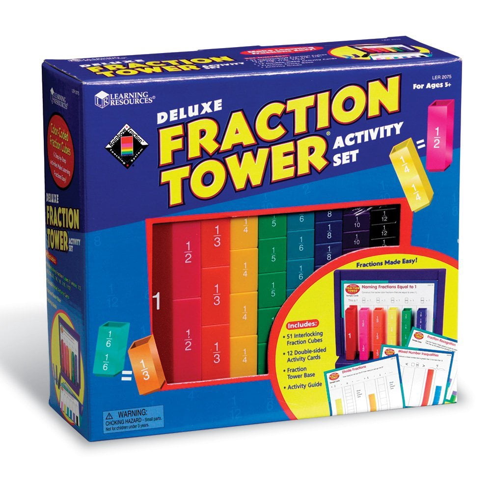 Learning Resources Rainbow Fraction Fraction Tower Activity Set, Math Manipulatives, Ages 6+