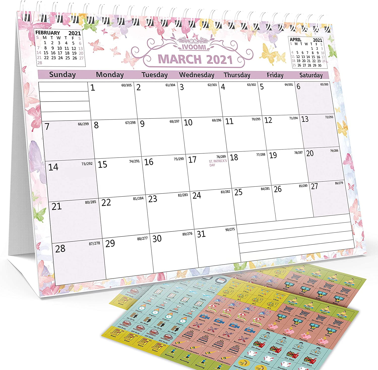 Small Flip Desk Calendar Nov. 2020 Dec. 2021 (8x6 in) Mini Desktop