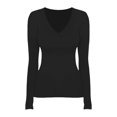 thumbnail image 3 of Blouses for women dressy casual Nylon,Spandex Soft Clothing M Black womens blouses, 3 of 4
