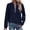 Navy, variant on QQZ Textured 1/4 Zipper Sweatshirt for Women, Stand Collar Long Sleeve Pullover, Comfort Hoodies for Women Without Hood