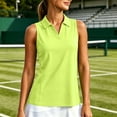 thumbnail image 2 of Women's Golf Shirt Sleeveless Tennis V Neck Workout Tank Top Racerback Athletic T Shirts with Collar S-3XL Green, 2 of 9