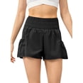 thumbnail image 1 of TFixol Pantalones cortos para correr para mujer 2 en 1 con bolsillos y capa de cobertura de cintura ancha, 1 of 8