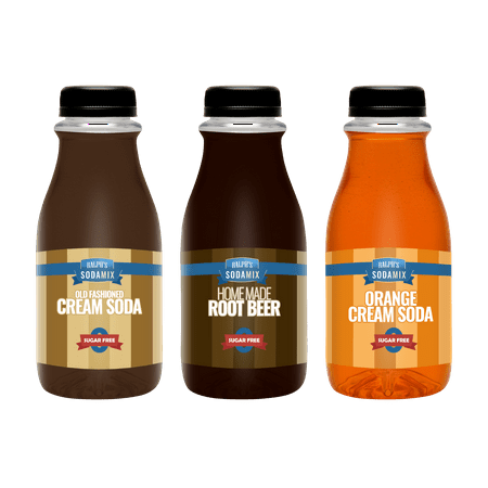 - Ralph's 3 SUGAR FREE Sparkling Water Sodamix Pack | Cream Soda | Root Beer | Orange Cream Soda | Three 12oz Bottles