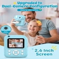 thumbnail image 5 of W & O Handheld Kids Birthday Gift Instant Digital Cameras with 3 Roll Printing Labels, 32GB Memory Card, USB Cable, Blue, 5 of 8