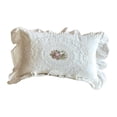 thumbnail image 2 of Cojín decorativo, cojín de cama, elegante, hecho a mano, rústico, estilo granja francés, estampado floral bohemio, cojín con volantes para sofá, silló rectángulo, 2 of 8