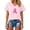 #04-Pink, variant on Cancer Shirt Women Cancer Awareness Pink Ribbon T-Shirt Cancer Survivor V-Neck Tops