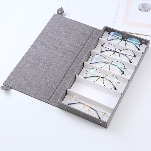Organizador de sol para mujeres y hombres, anteojos, anteojos, vitrina, reloj de joyería gris Colcomx organizador de gafas de sol
