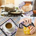 thumbnail image 4 of Purple Gothic Cat Crystal Pattern Kitchen Oven Mitt and Pot Holder Sets 2 Pcs for Baking, Cooking and Grilling, Heat Resistant Up To 392 °F, 4 of 7