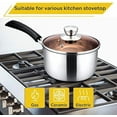 thumbnail image 4 of Saucepan with Lid, Max Capacity 2 Quart Stainless Steel Sauce Pot with Glass Lid for Cooking, Easy Clean & Rust Free, Dishwasher Safe, 4 of 7