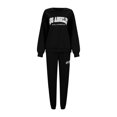 thumbnail image 2 of Gibobby Set Pants y Sudadera Mujer Conjunto de pantalones de manga larga con capucha de forro polar y traje grueso estampado a la moda informal para mujer(Negro,CH), 2 of 5