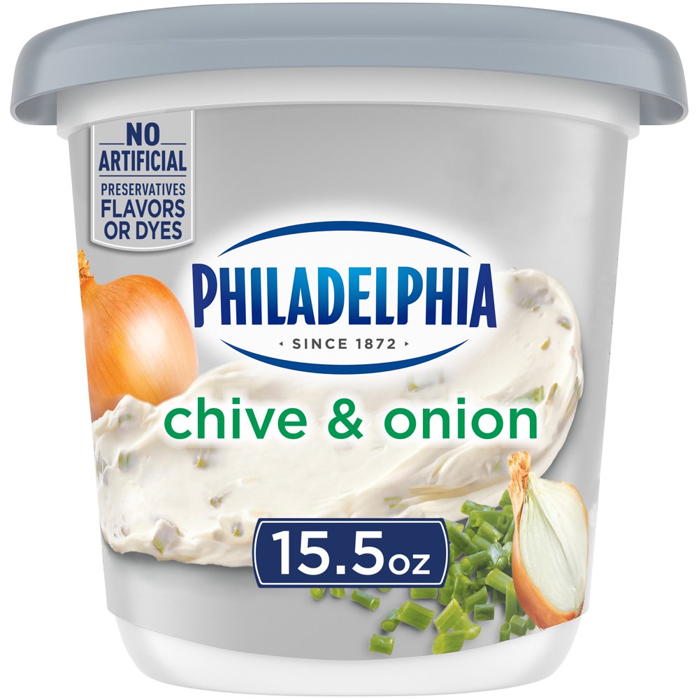 Philadelphia Chive & Onion Cream Cheese Spread, 15.5 oz Tub Walmart