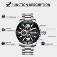 thumbnail image 3 of CURREN 8336 Reloj de pulsera de cuarzo para hombre Pantalla de fecha luminosa 1/10 Segundo Eccomum Reloj masculino, 3 of 5