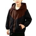 thumbnail image 2 of Samdudou Boys Windbreaker Jackets Lightweight Color Block Coats Fall Winter Long Sleeve Outerwear Kids Hooded Zip Up Clothes Casual Outdoor Hiking Travel Clothes with Pockets Size 1-9 Years, 2 of 7