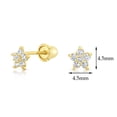 thumbnail image 4 of Tilo Jewelry 10K Yellow Gold Star CZ Stud Post Earrings with Cubic Zirconia CZ Stones | Secure Screw-Backs | Dainty Everyday Earrings for Women & Unisex, 4 of 6