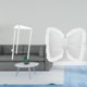thumbnail image 2 of Mesa Auxiliar Minimalista De Acrílico Transparente Con Bonito Cojín De Lazo, Moderna Mesita De Noche, Cómodo Cojín De Sofá Para Sala De Estar, Dormitorio, Oficina, Sala De Estudio, Casa De, 2 of 8