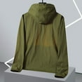 thumbnail image 4 of PiGOGI Men's Thin Sports Hooded Jacket Multibag Casual Loose Mountaineering Outdoor Long Sleeve Casual Outwear Army Green L, 4 of 6