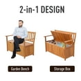 Outsunny 47.25" Wooden Outdoor Storage Bench with PE Lining Deck Box