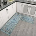 thumbnail image 3 of Bohemian Blue National Design Carpet Kitchen Rugs and Mats Sets Of 2,Kitchen Decoration Rugs,Rubber Backing Non-Slip Floor Mat for Sink Washable Waterproof Laundry Room Runner Rugs, 3 of 7