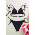 thumbnail image 2 of Ragstock Black Ribbed String Bikini Top, 2 of 4