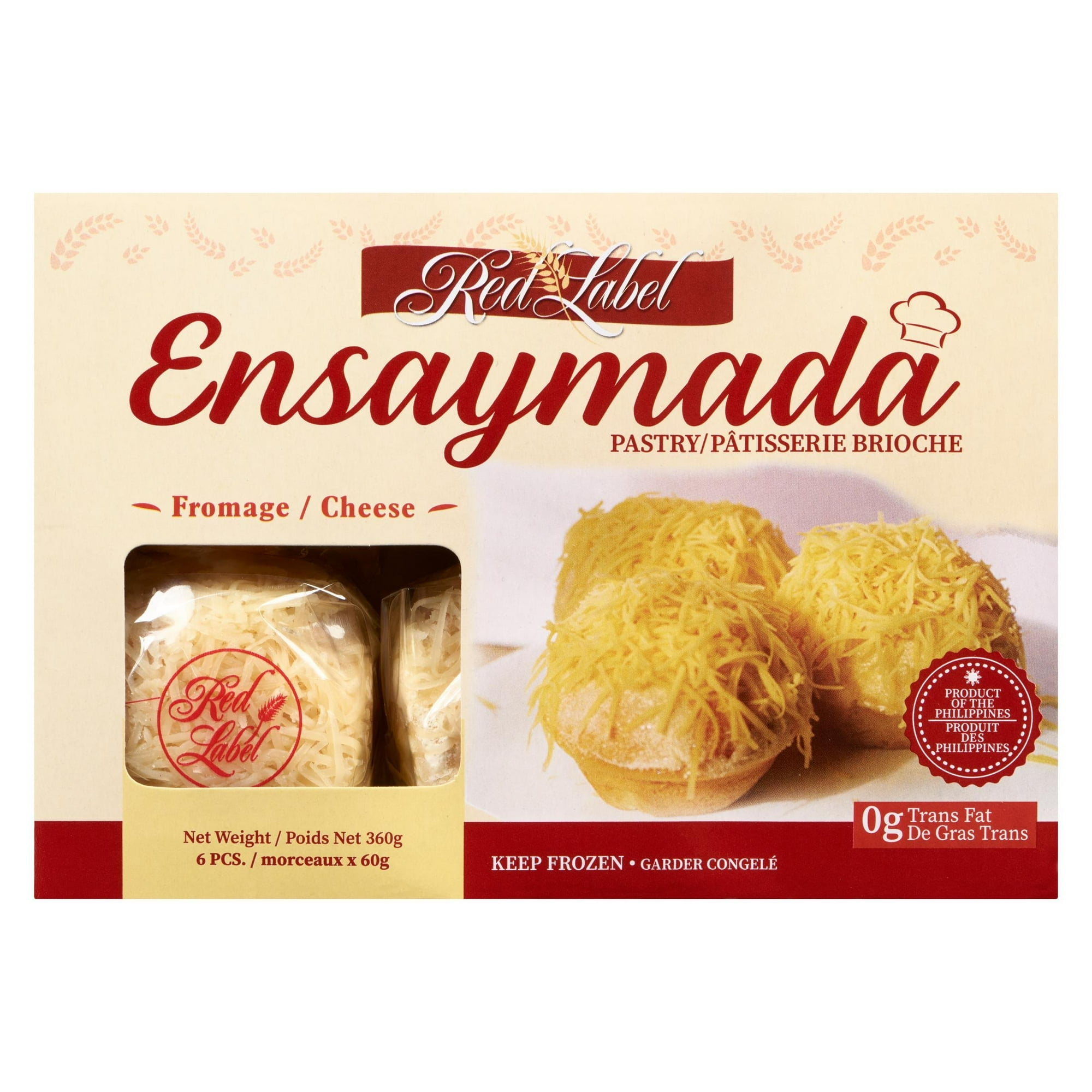 Red Label Frozen Ensaymada - Cheese Flavour Filipino Brioche Buns, RED LABEL ENSAYMADA CHEESE