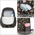 thumbnail image 4 of Mushroom and Moth Black Pattern 17" School Backpacks for Teens,Waterproof Oxford Fabric,S-Shape Padded Straps for School,Travel,Hiking,Camping, 4 of 6
