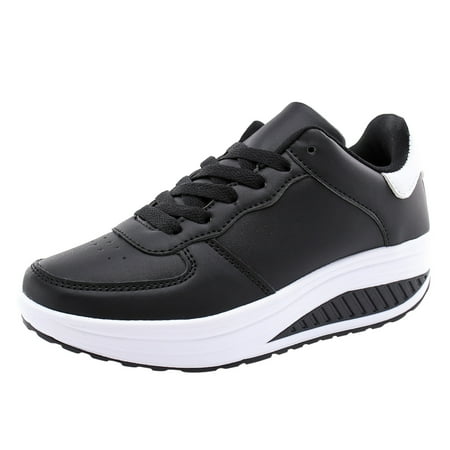 

nsendm Female Fashion Sneakers Adult Sneaker Shoes for Women Shoes Women Fashion Comfort Wedge Platform Loafers Women s Sneaker Boots Black 9