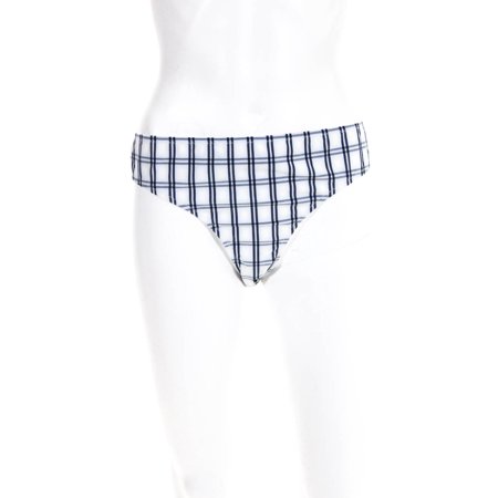 

Madewell Womens Bailey Check Smocked Bikini Bottoms Blue White Size Large