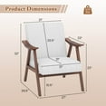 thumbnail image 3 of Gymax Modern Accent Chair Leathaire Leisure Armchair w/ Rubber Wood Frame & Felt Pads Beige, 3 of 9