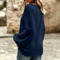 thumbnail image 6 of cocolona Womens Crew Neck Pullover Linen Tops Loose Casual Long Sleeve Shirts Solid Color Breathable Blouses, 6 of 7