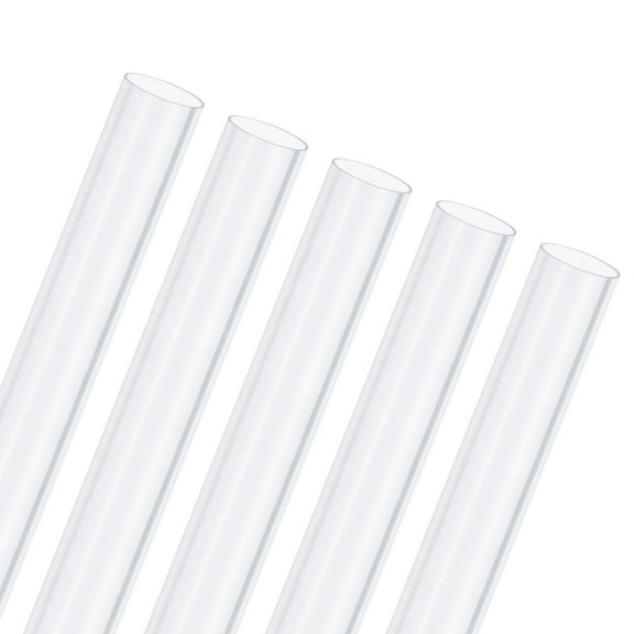 5-Pack Clear Rigid Pipe, 15mm(0.59") ID x 16mm(0.63") OD 0.8ft Round Plastic Tube for Water Pipe/Fish Tank/Wire Protection, High Hardness Tubing [Clear Blue]
