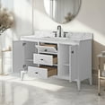 thumbnail image 4 of Vanity Art 48" Double Door Bathroom Vanity with Sink, Freestanding Storage Cabinet with Engineered Marble Top, Flip Down Tray, Drawer, and Shelf, 4 of 8