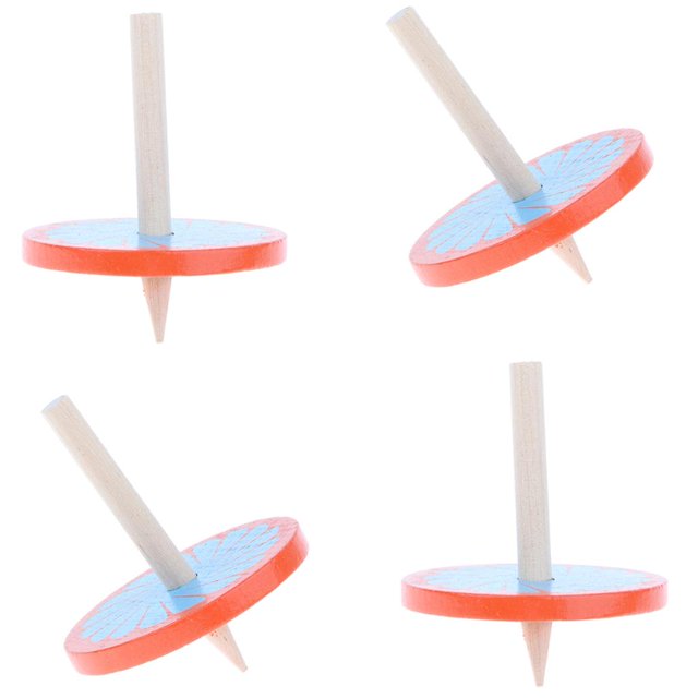 4 Piezas De Tapas De Madera Con Patrón De Flores Juego Para Niños Juguete De Regalo - Naranja