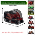 thumbnail image 2 of KANCOKIT Outdoor Riding Lawn Mower Cover, Heavy Duty Waterproof Riding Lawn Tractor Cover Universal Fit Decks up to 54" with Elastic Cord & Storage Bag, Green, 2 of 8