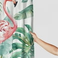 thumbnail image 3 of Orinice  Tropical Pink Flamingo Shower Curtain with Hooks, Teal Palm Leaves Modern Style Waterproof Fabric Bathroom Decor Set 71X71 Inch 69x72, 3 of 7